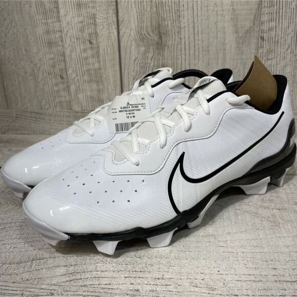 Nike Alpha Huarache 4 Men Size 12 White Black Baseball Cleats DJ6524-101 Diamond - Picture 7 of 9